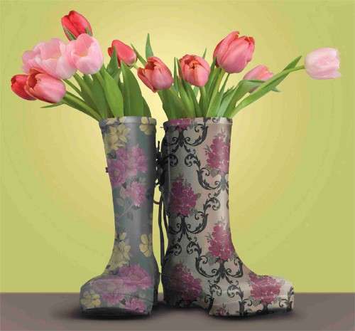 Stivali o vasi di fiori
