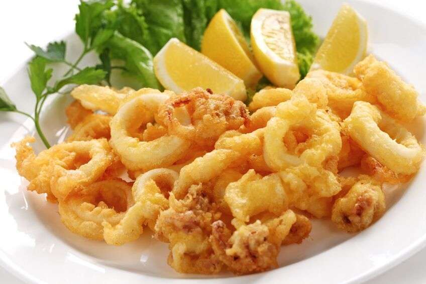 Calamari fritti da condire con limone