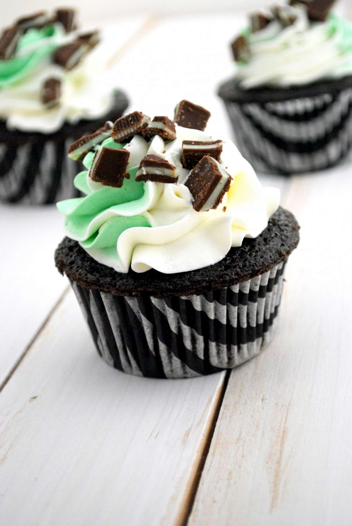 Cupcake menta, cioccolato e panna