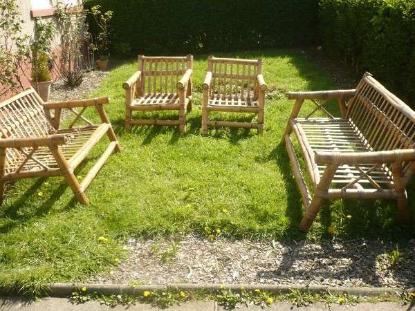 Mobili da giardino in legno di bambù