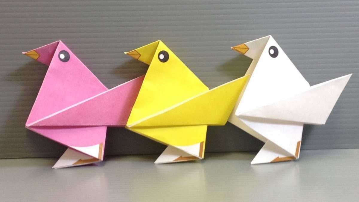 Pulcini colorati con gli origami