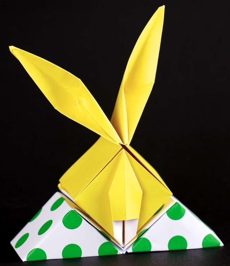 Scatola a forma di coniglio con origami