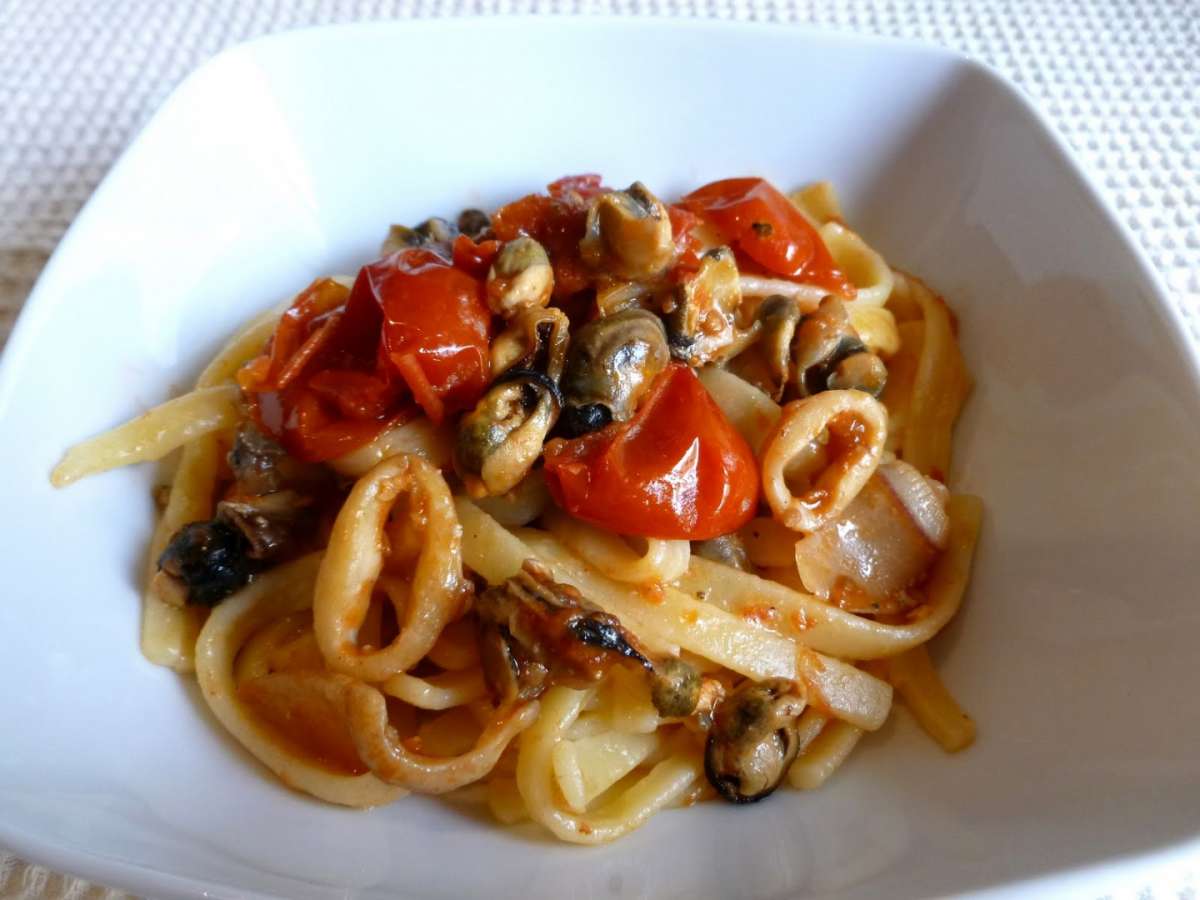 Scialatielli calamari e cozze