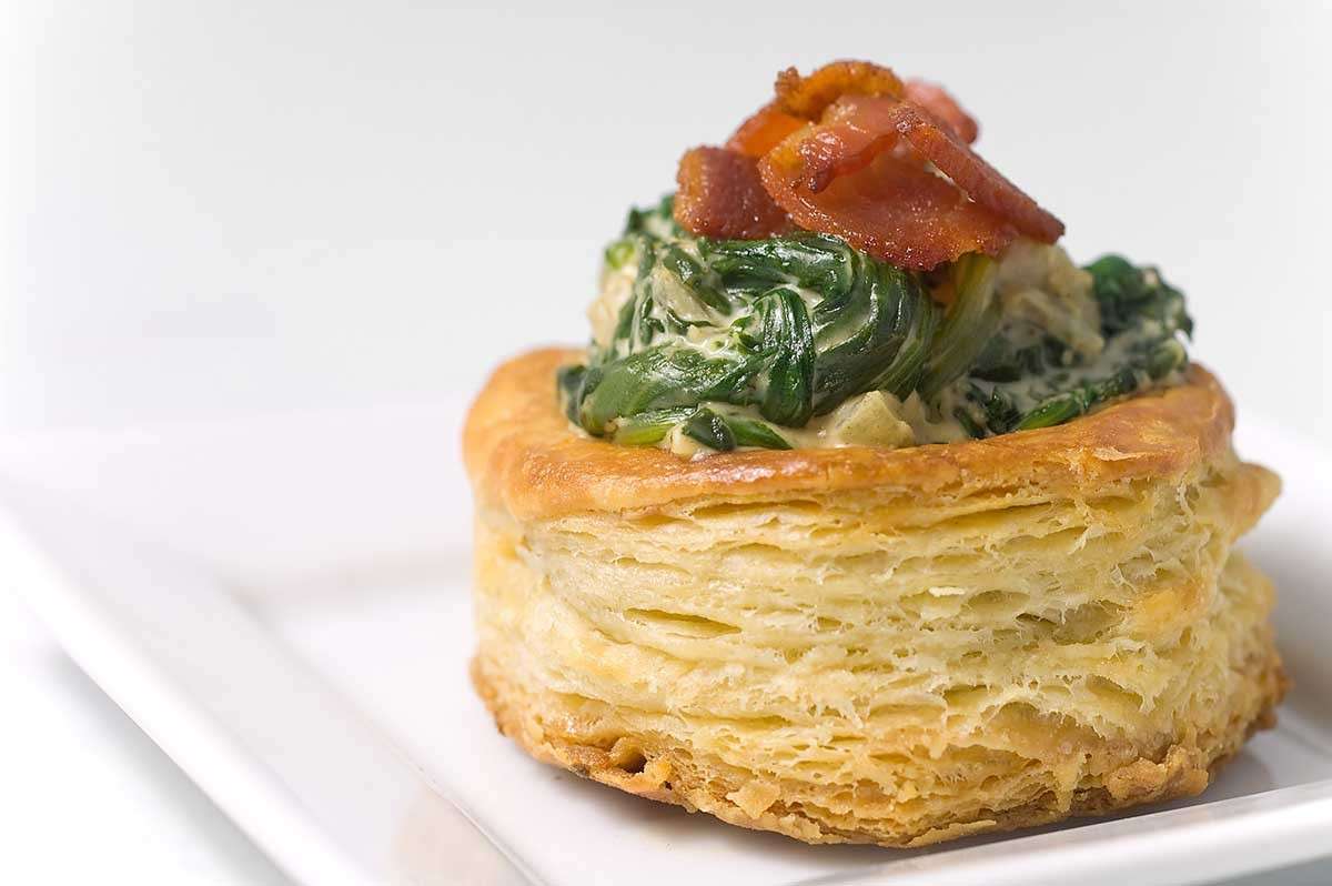 Vol au vent con spinaci