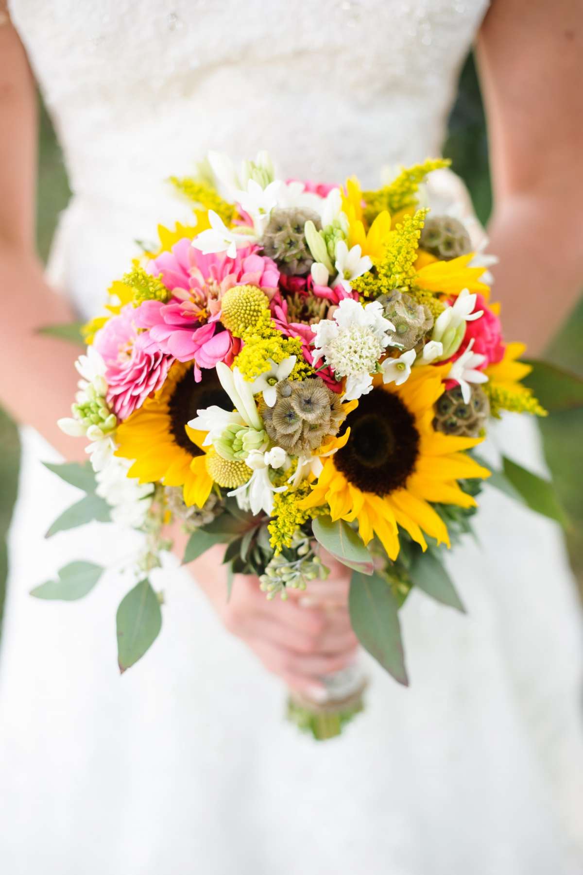 Bouquet rosa con girasoli