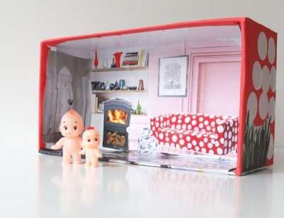 Casa delle bambole da riciclo creativo