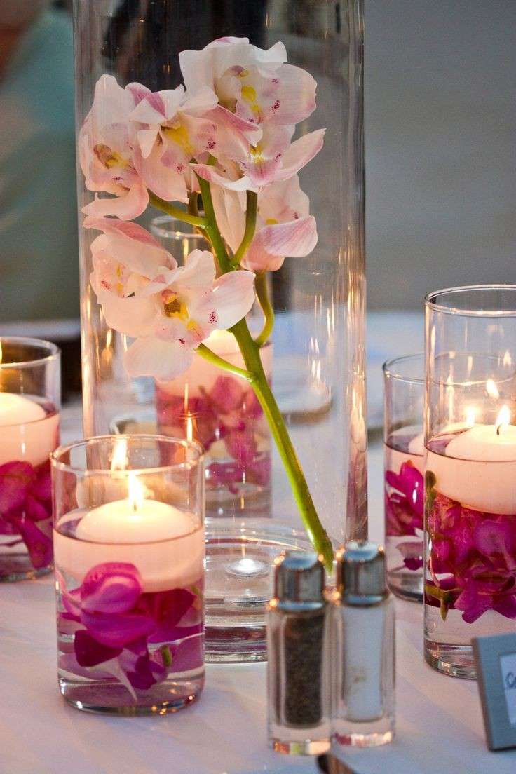 Centrotavola chic con vasi e candele