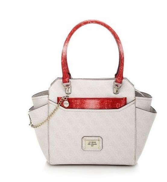 Tote bianca e rossa Guess