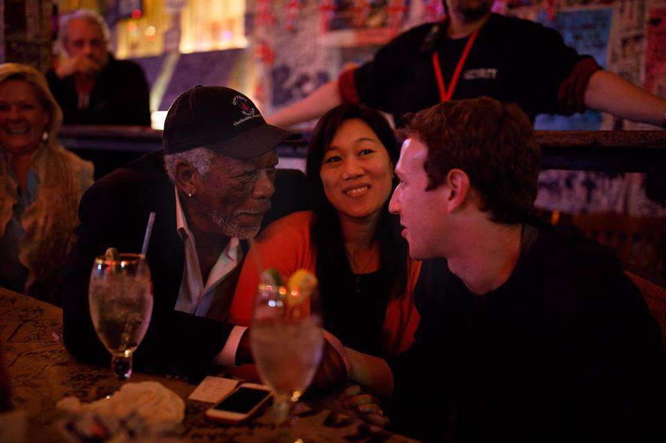 Mark e Priscilla con Morgan Freeman