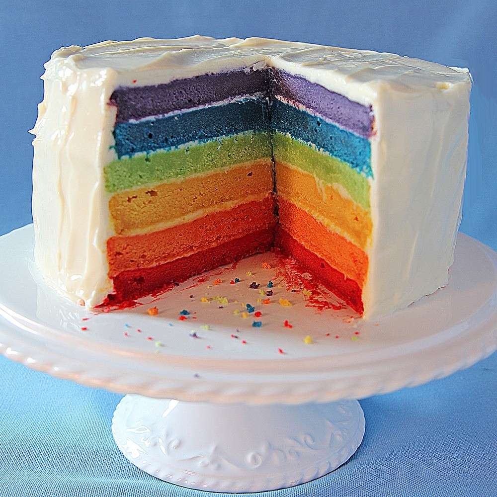 Torta arcobaleno semplice
