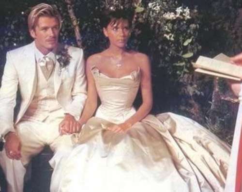 David e Victoria Beckham nel giorno del loro matrimonio