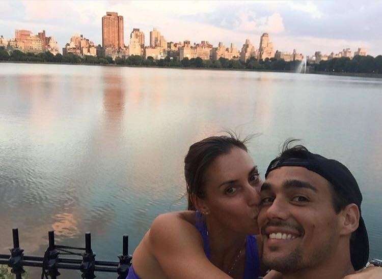 Flavia Pennetta bacia Fabio Fognini a New York