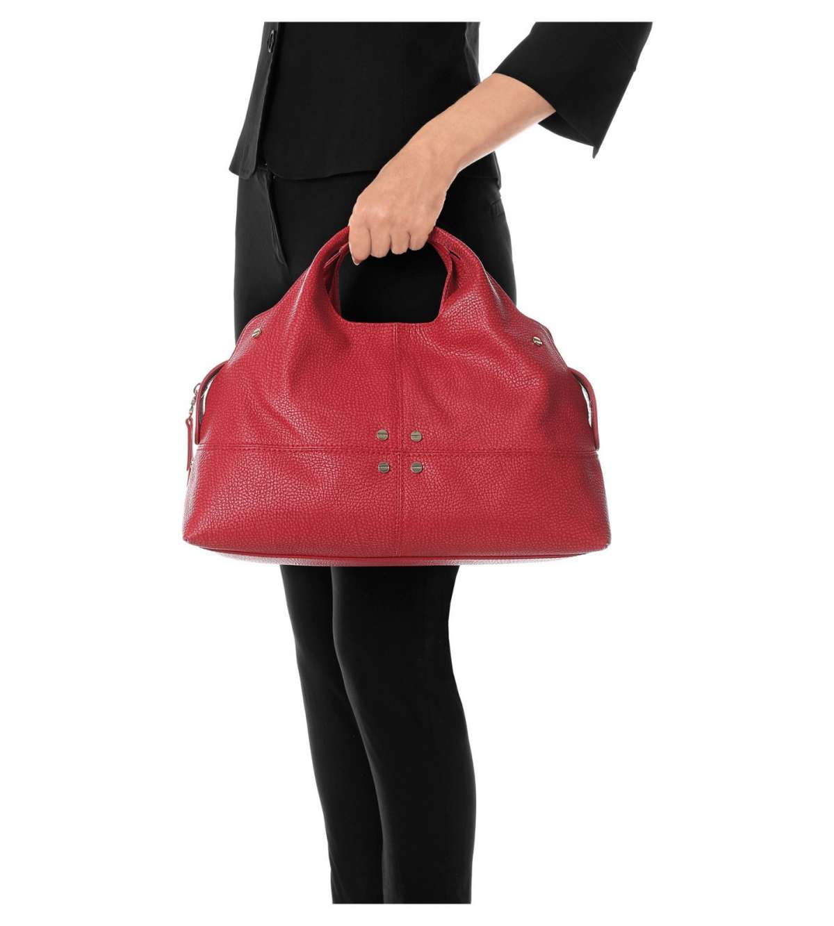 Handbag rossa con borchie