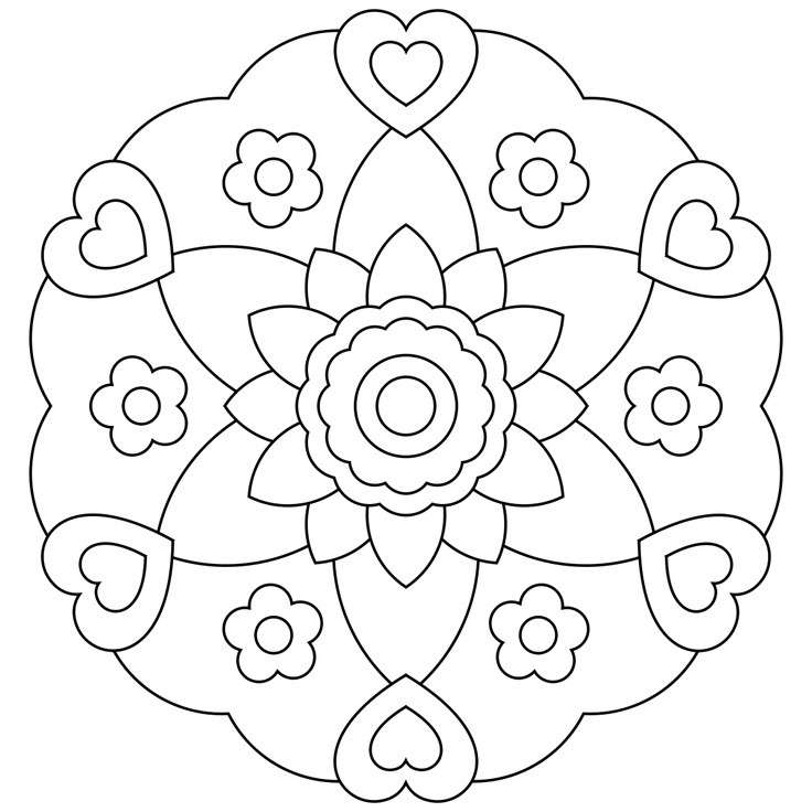 Mandala con cuori