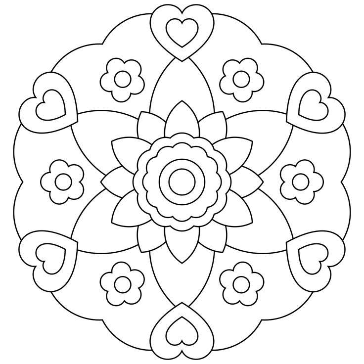 Mandala con cuori