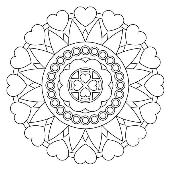 Mandala con cuoricini
