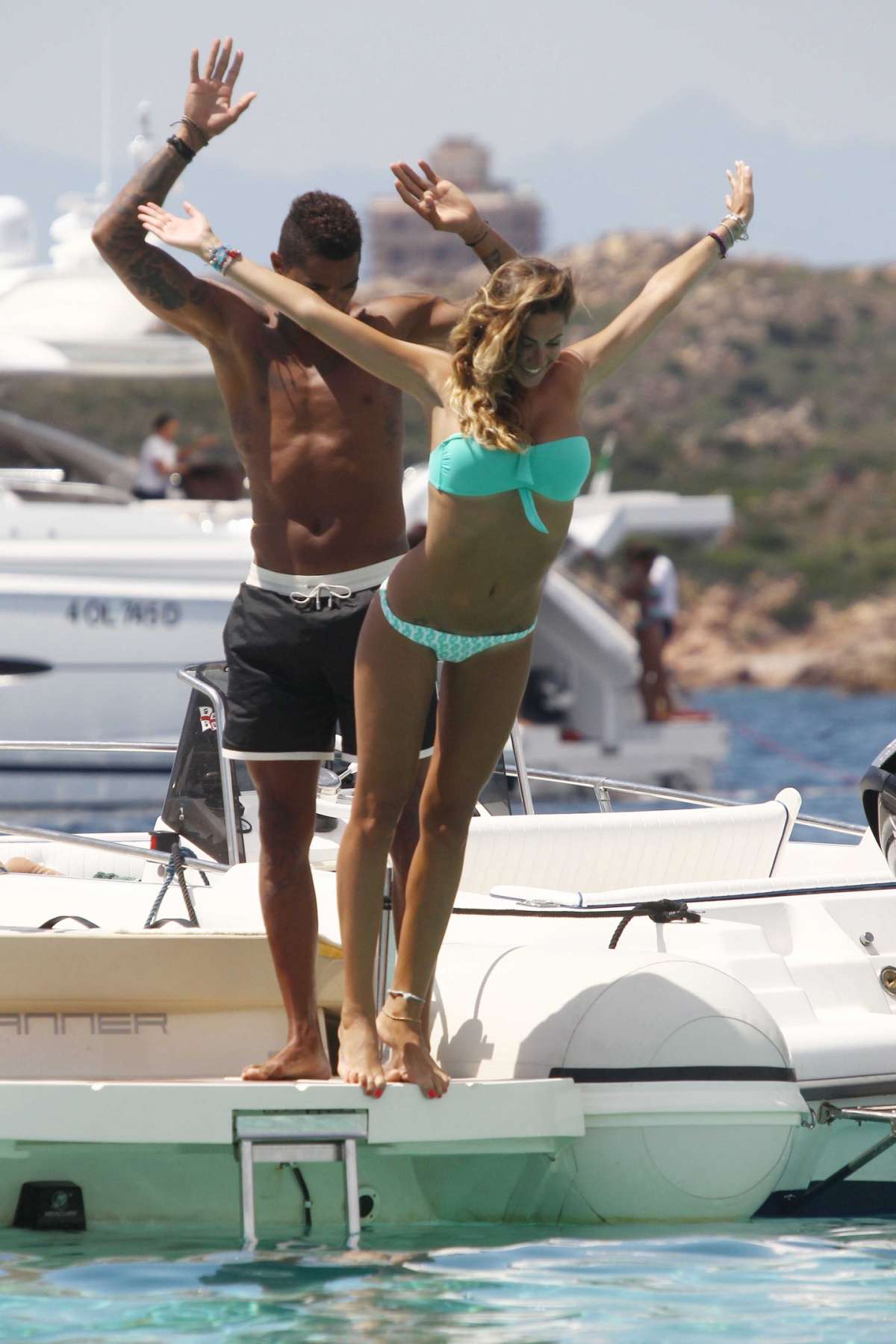 Melissa Satta e  Kevin Prince Boateng in barca