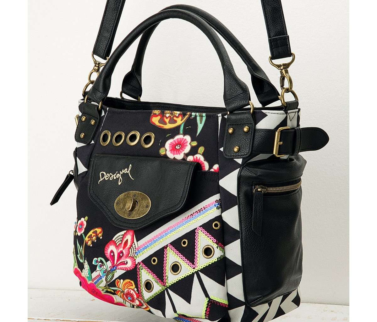 Shoulder bag nera Desigual