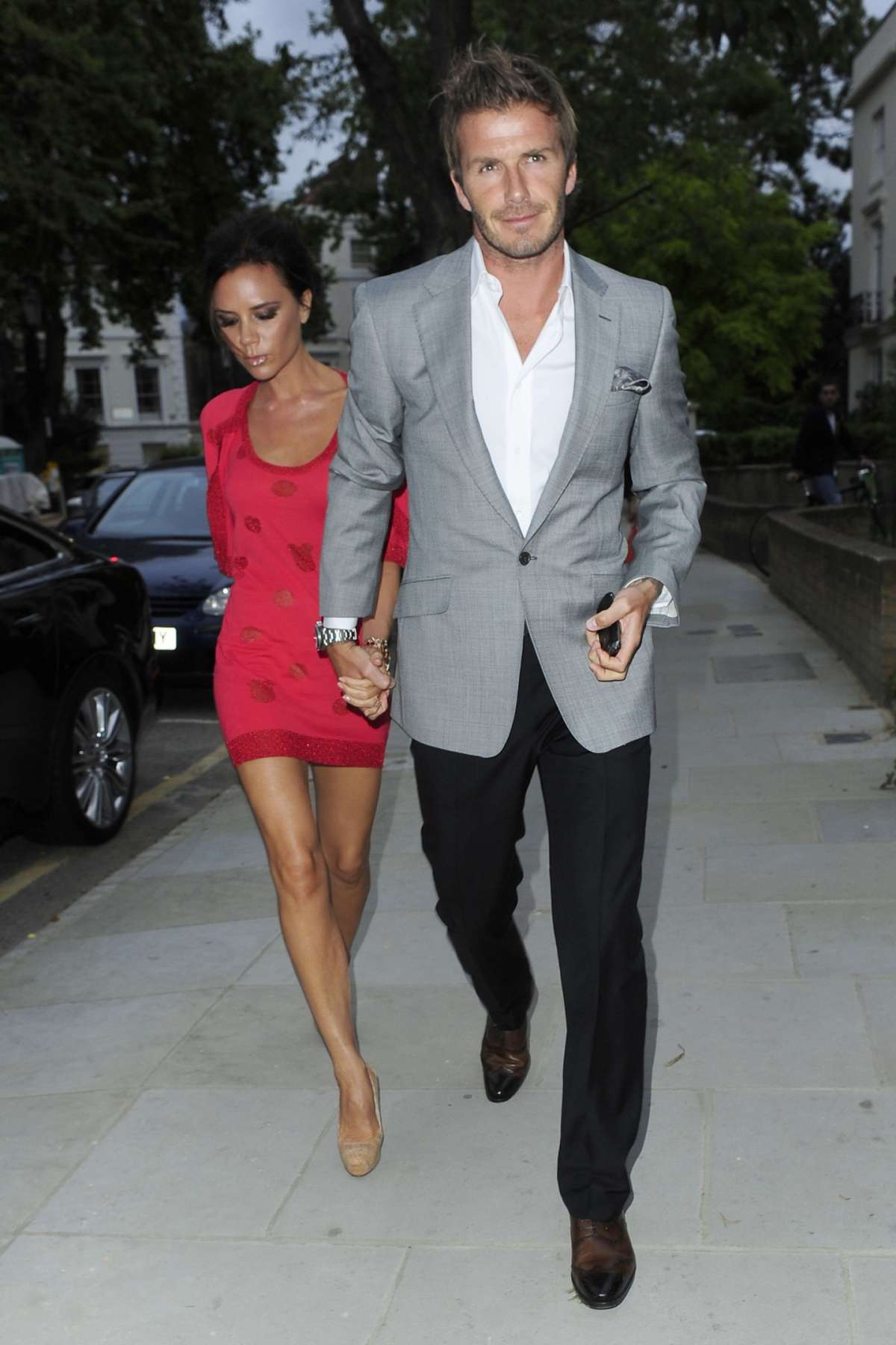 Victoria e David Beckham a un birthday party