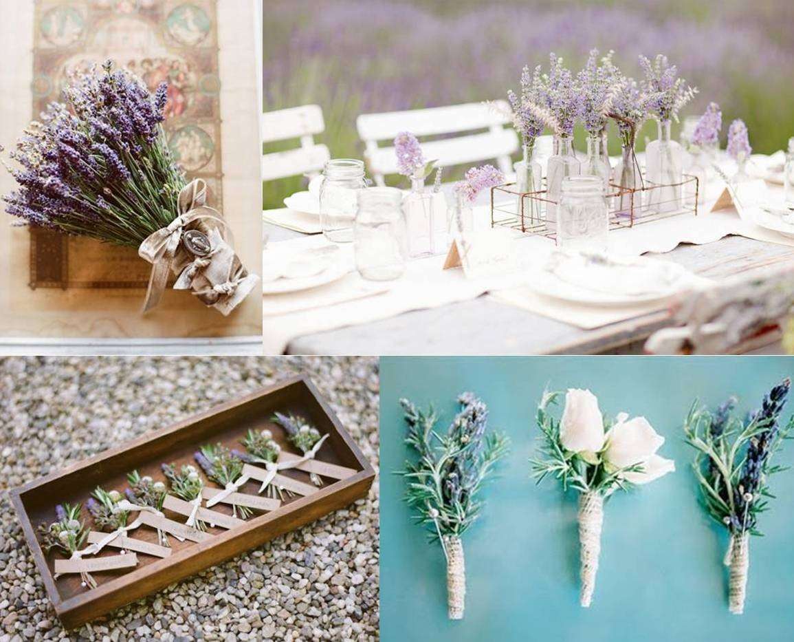 Decorazioni con piantine di lavanda