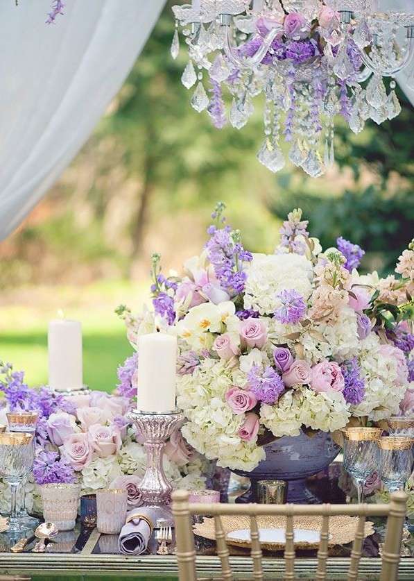 Decorazioni rosa e lavanda