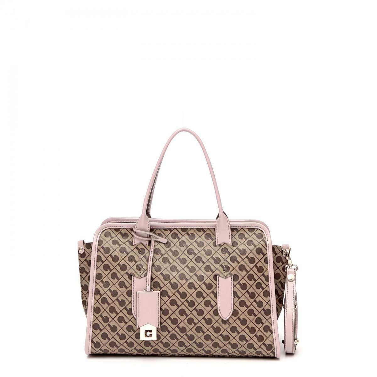 Handbag con profili rosa