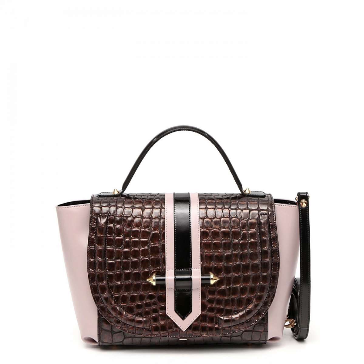 Handbag con stampa croco