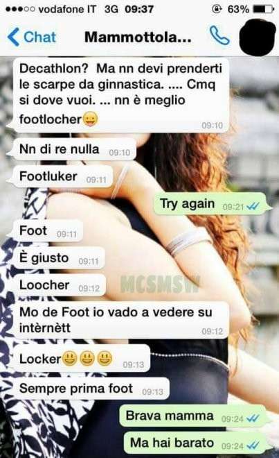 I messaggi divertenti di una mamma sulle scarpe da ginnastica