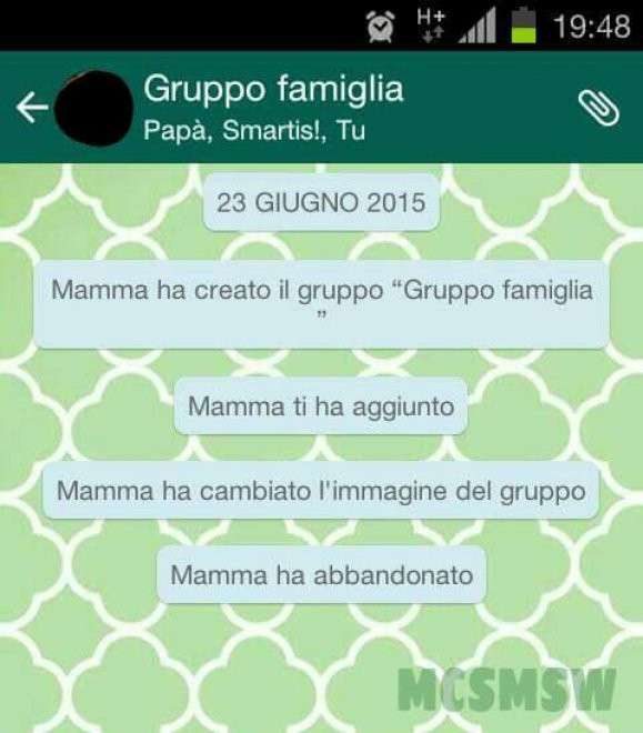 La mamma crea e abbandona il gruppo