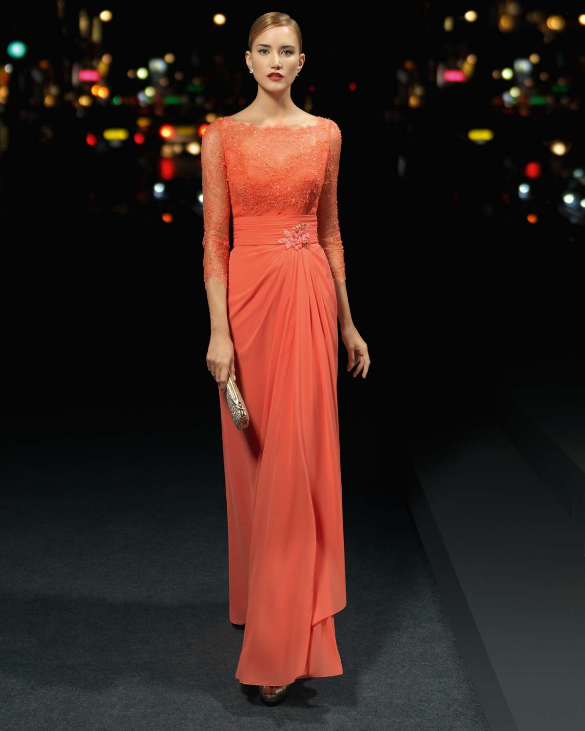 Long dress corallo Rosa Clarà 2016