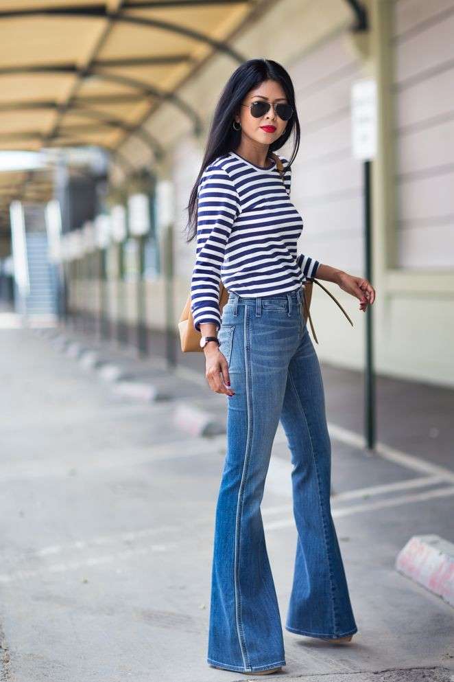 Street style con jeans a zampa