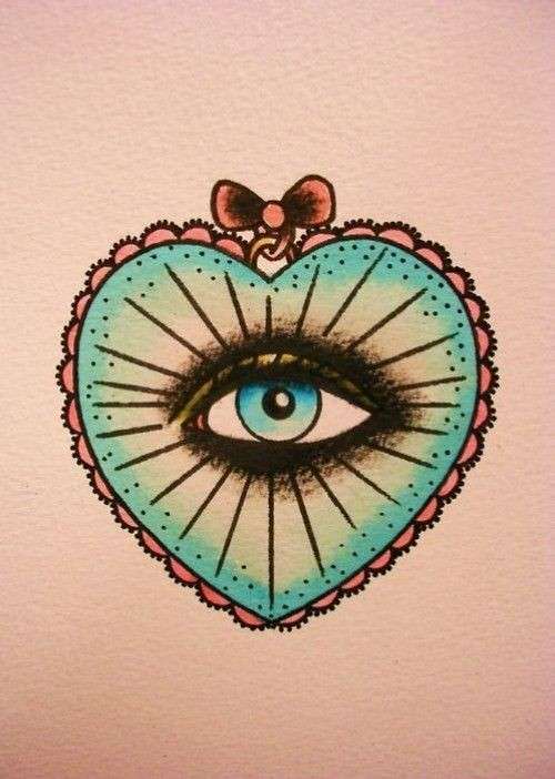 Tatuaggio cuore e occhio