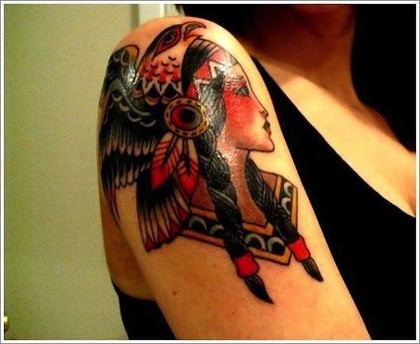 Tatuaggio indiani d'America old school