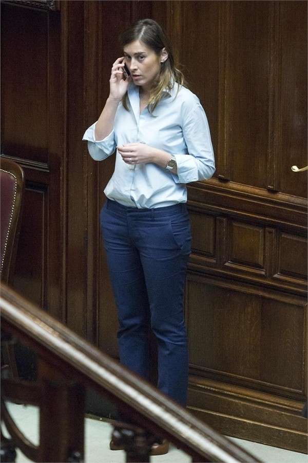 Maria Elena Boschi con un look casual