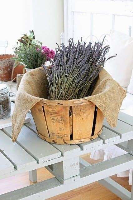 Accessori cucina decorati con la lavanda