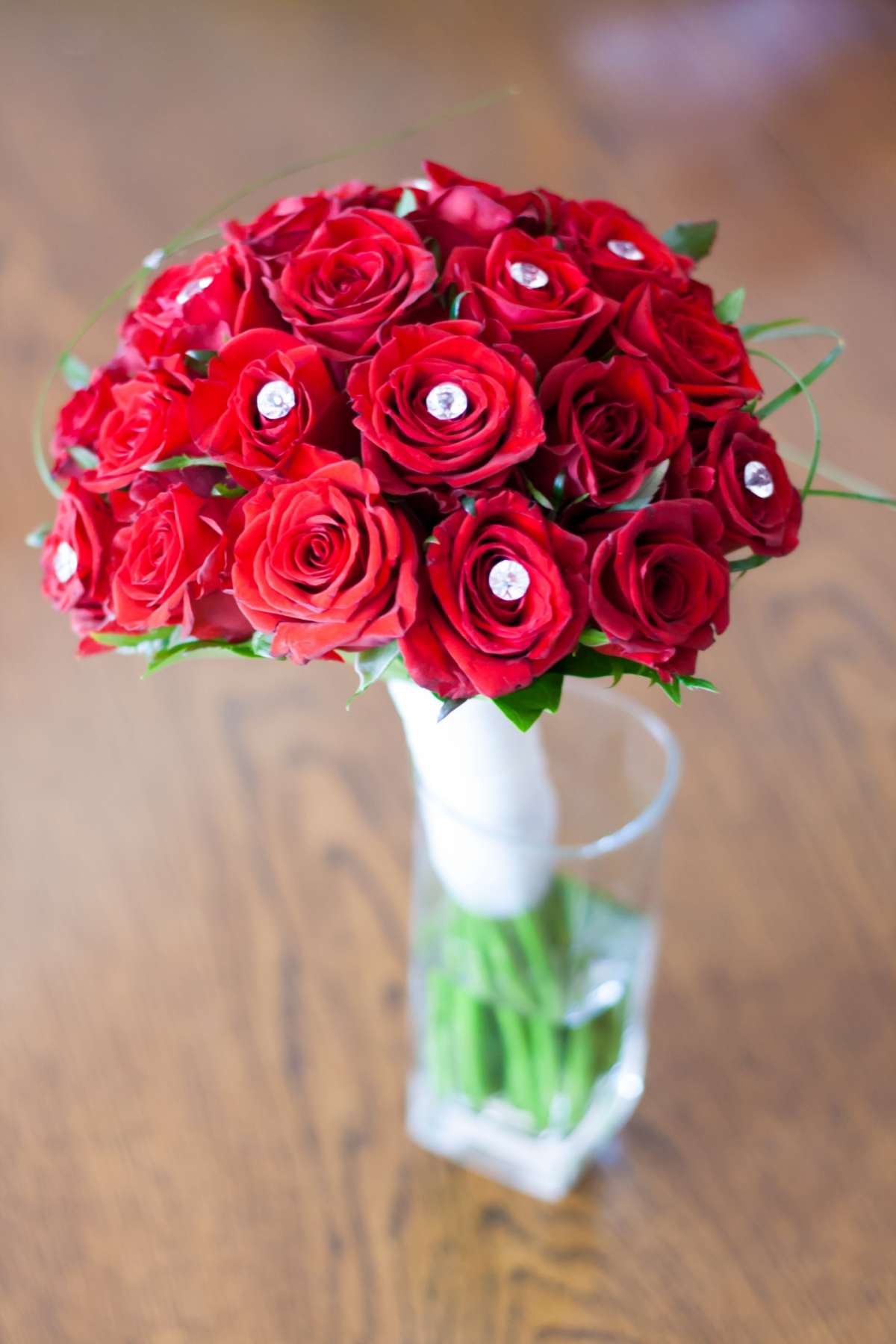 Bouquet rosso con strass