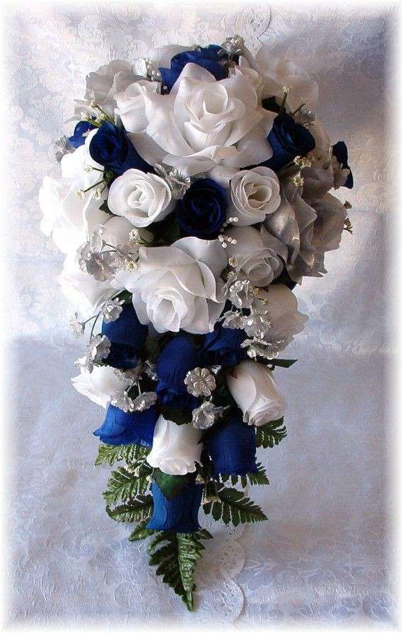 Bouquet bianco e blu