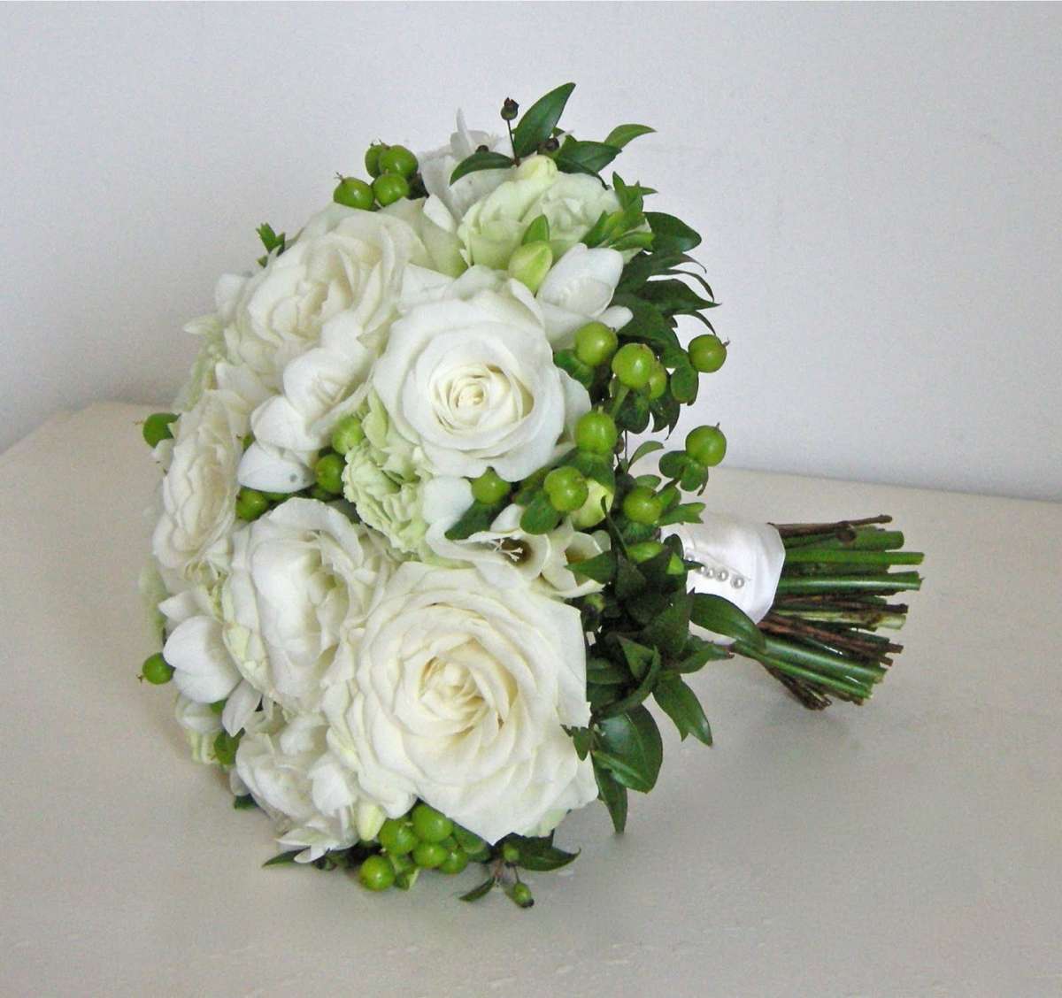 Bouquet bianco e verde