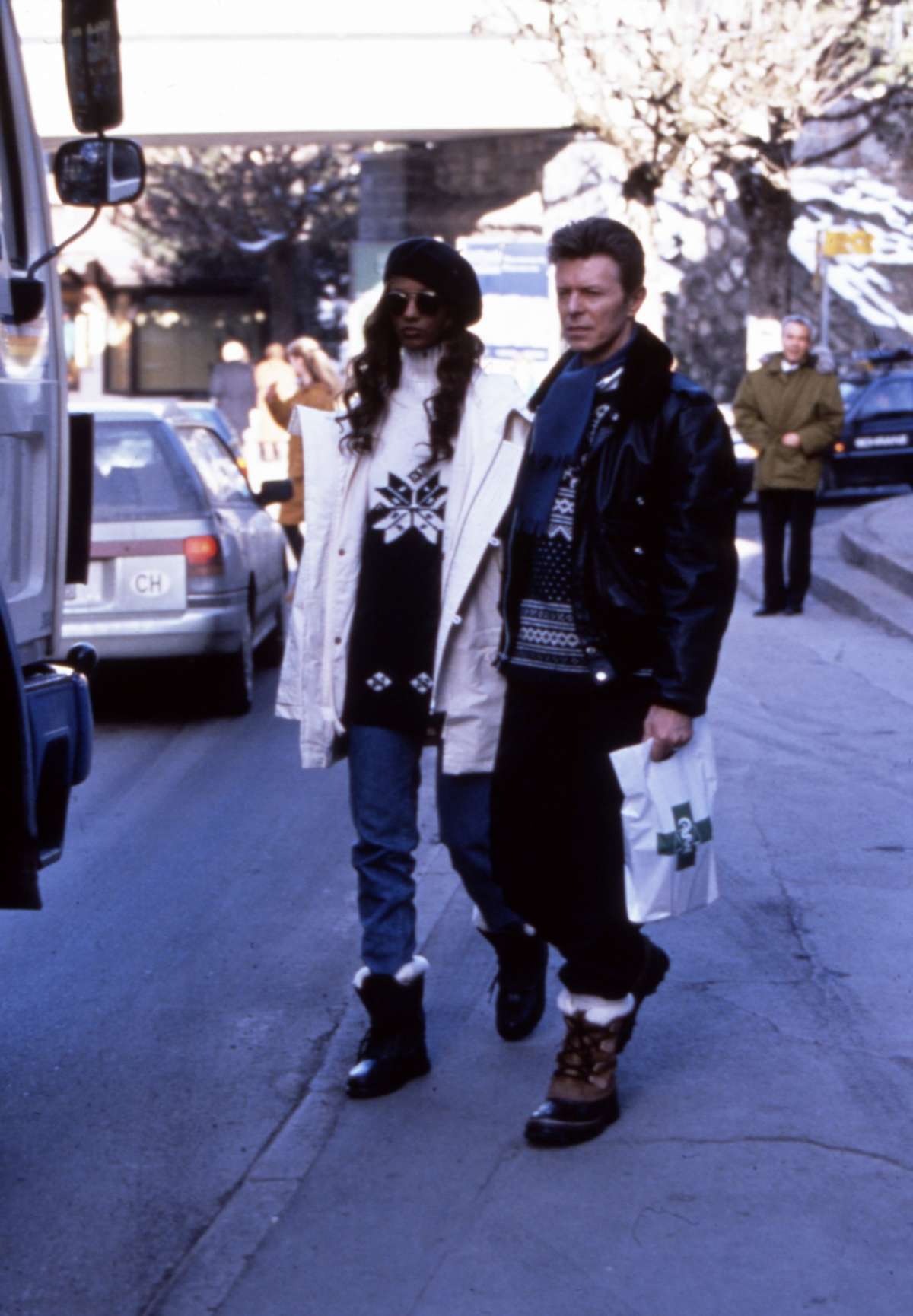 Iman e David Bowie in montagna