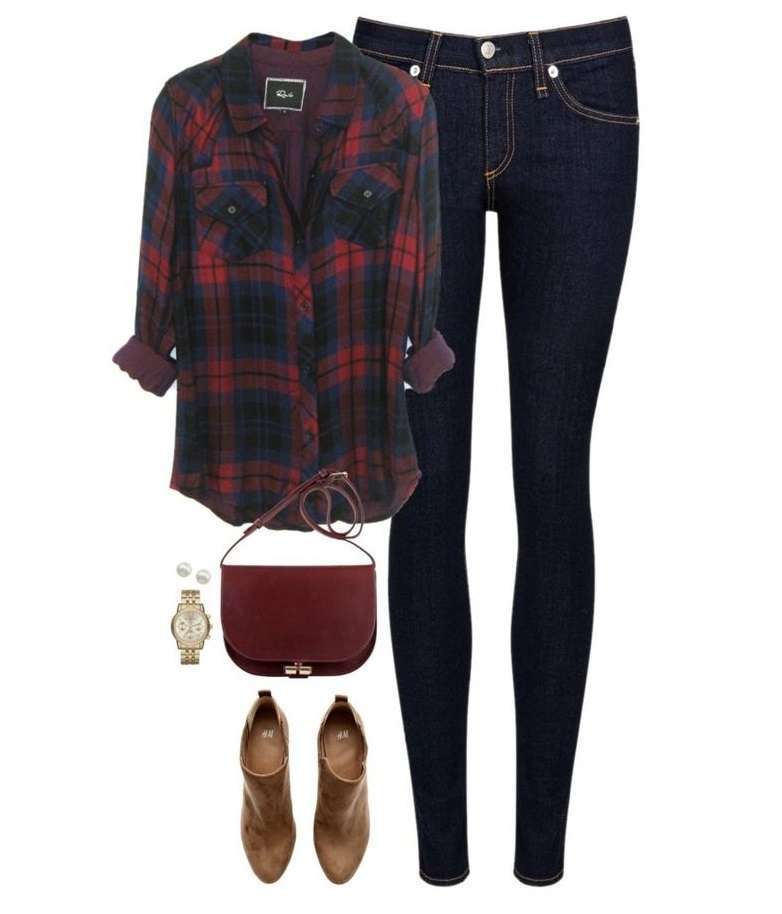 Look con camicia tartan