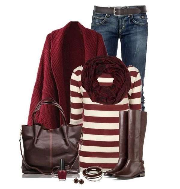 Look con capi bordeaux