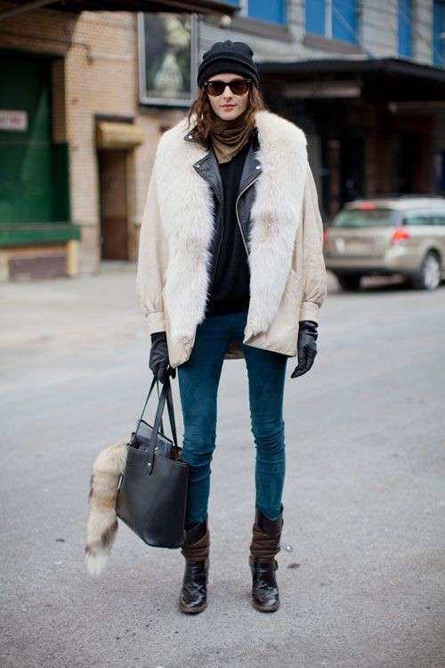 Look con cappotto combinato