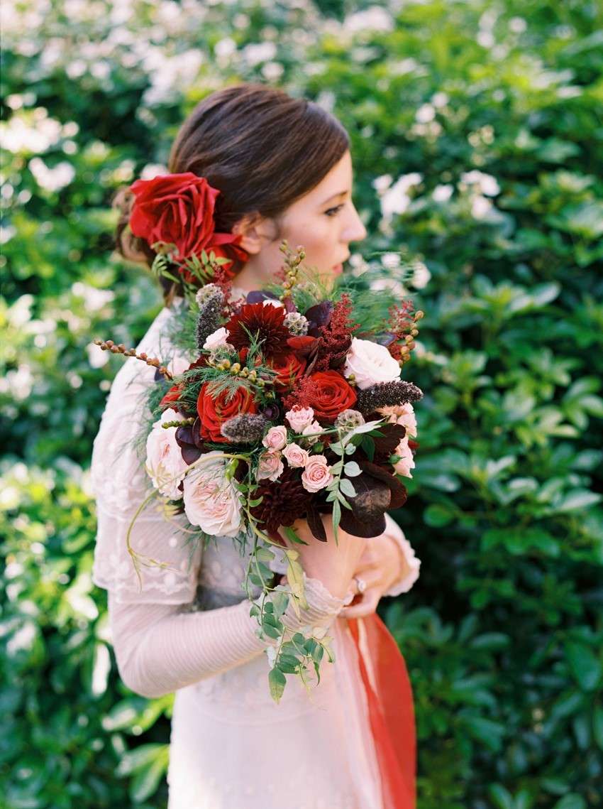 Bouquet rosso e rosa chic