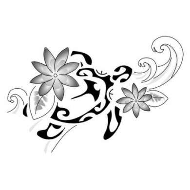 tatuaggio Maori con fiori