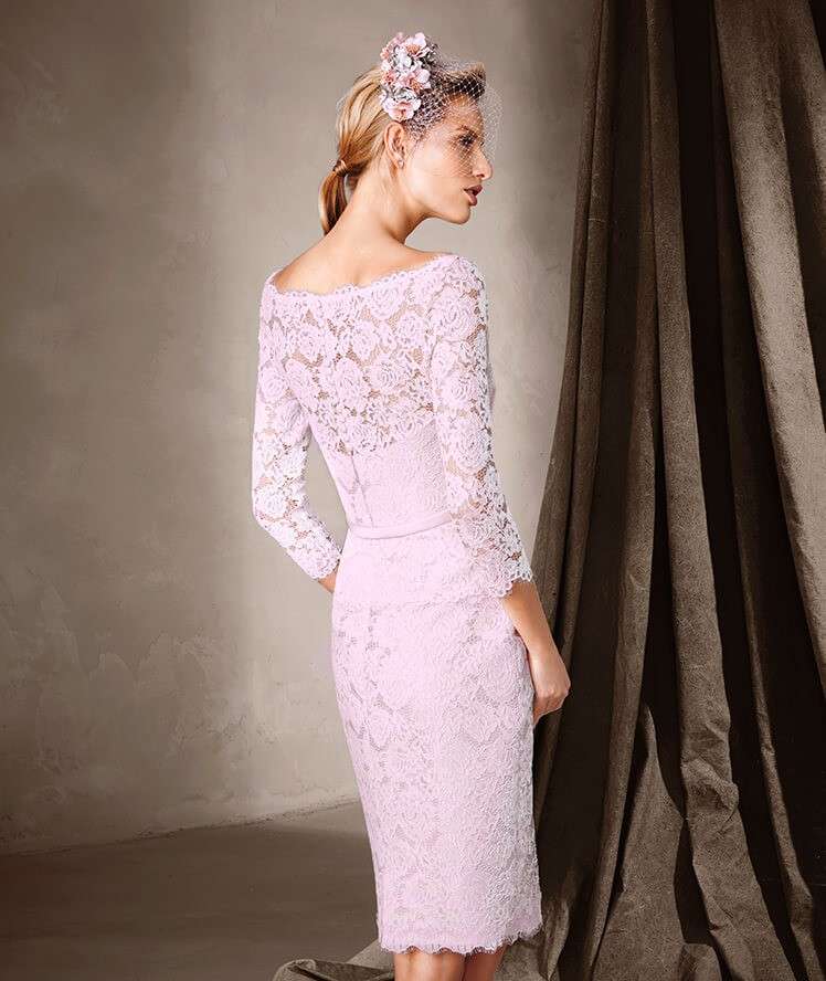 Tubino in pizzo rosa Pronovias