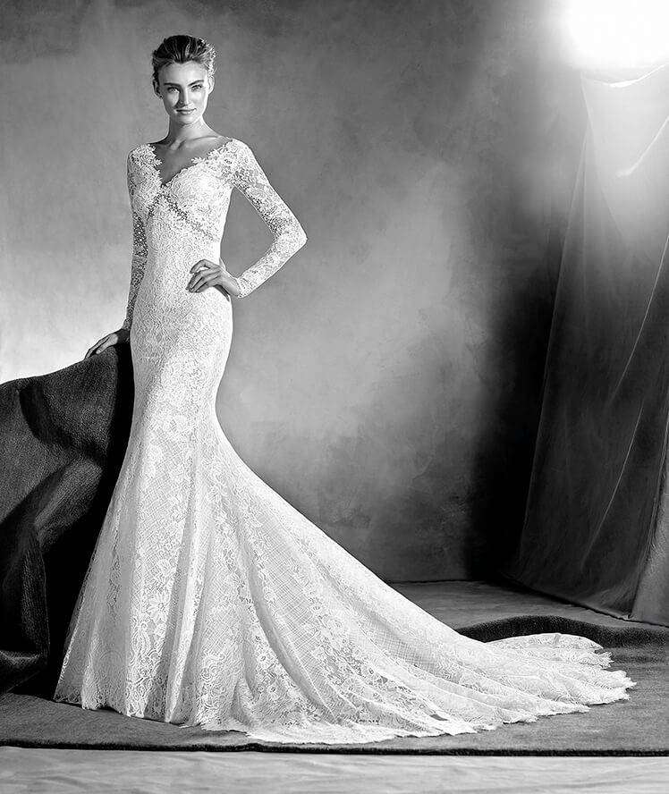 Abito in tulle, pizzo e guipure Pronovias