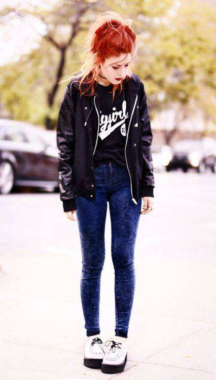 Jeans skinny e creepers