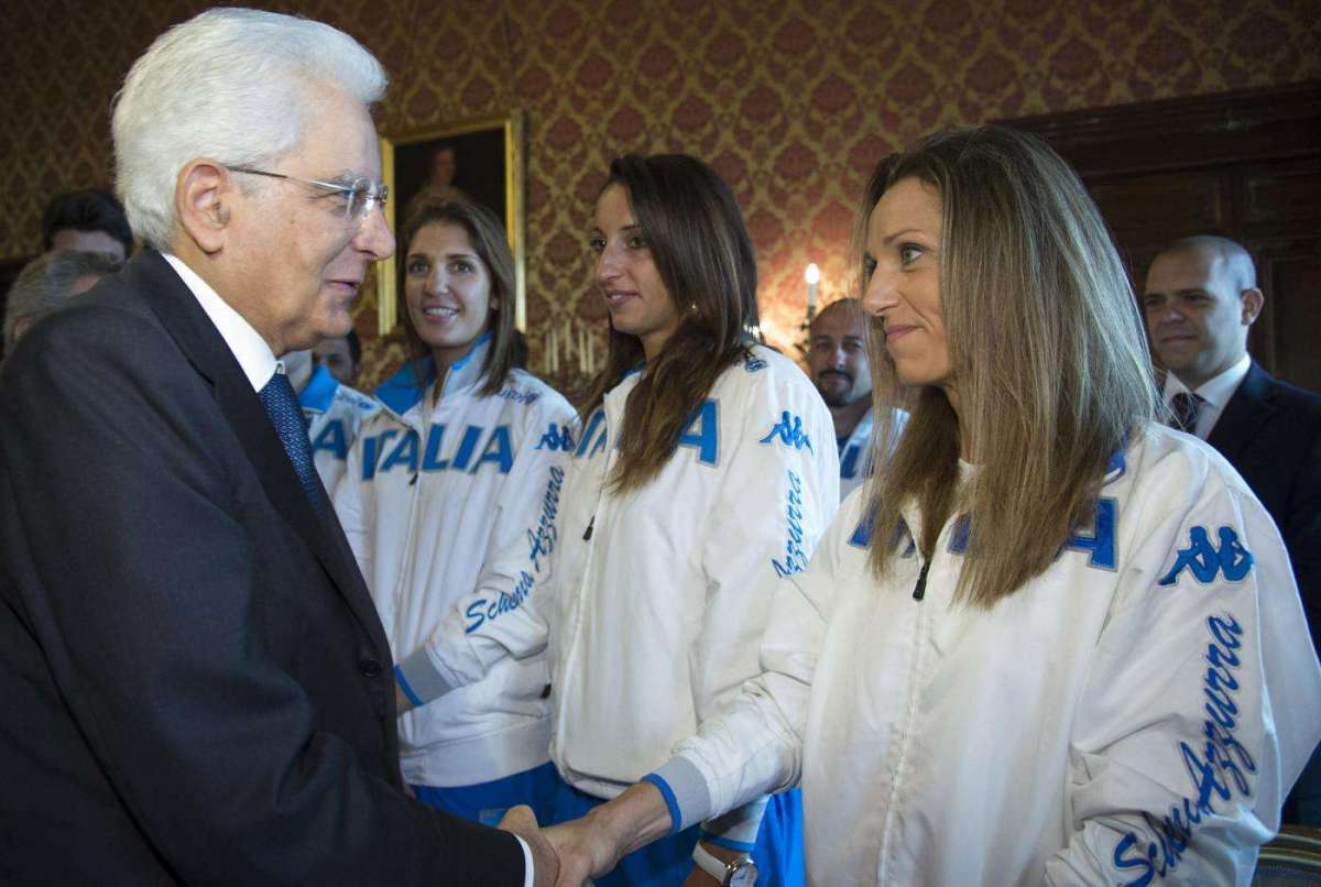 Sergio Mattarella riceve gli atleti medagliati ai Mondiali di Mosca 2015