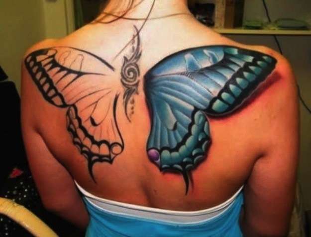 Tatuaggi farfalle colorate 3D