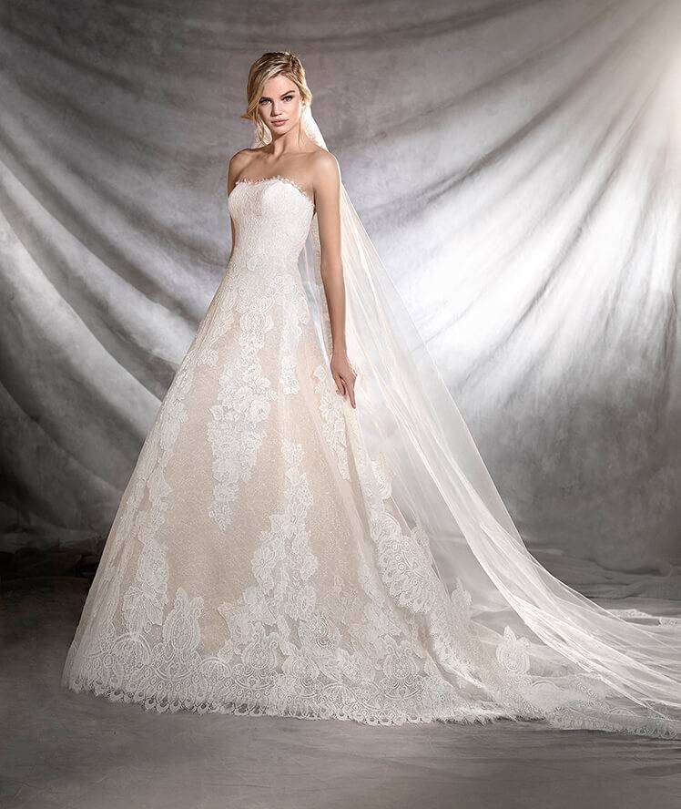 Vestito da sposa rosa e bianco